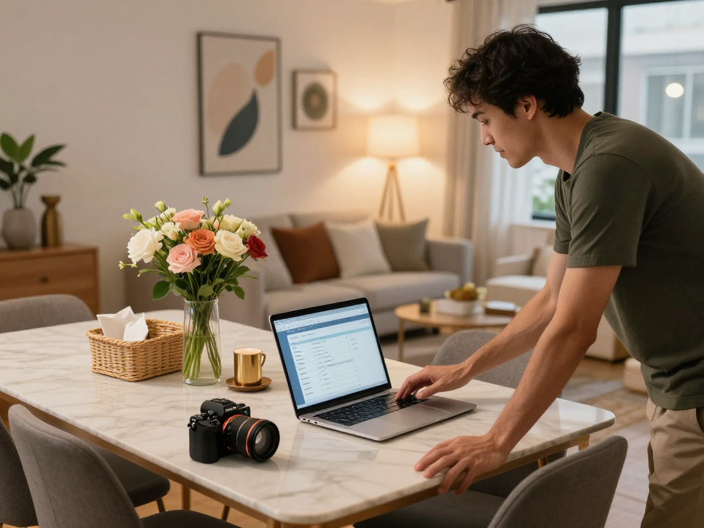 Welcoming Airbnb host preparing for guests, highlighting how much does airbnb take from hosts in 2026.